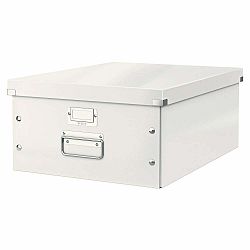 Bílý kartonový úložný box s víkem 37x48x20 cm Click&Store – Leitz