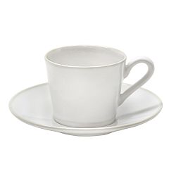 Bílý keramický hrnek s podšálkem Costa Nova Astoria, 180 ml