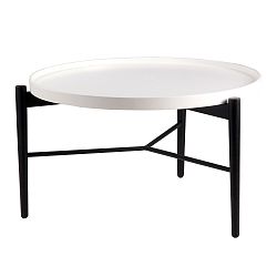 Bílý konferenční stolek s černou konstrukcí sømcasa Eric