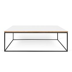 Bílý konferenční stolek s černými nohami TemaHome Gleam, 120 cm