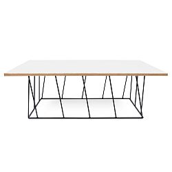 Bílý konferenční stolek s černými nohami TemaHome Helix, 120 cm