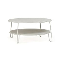 Bílý konferenční stolek s mramorovou deskou HARTÔ Eugénie, ⌀ 90 cm