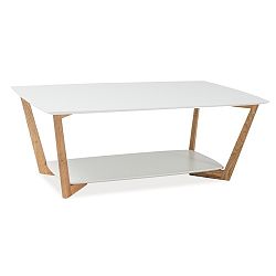 Bílý konferenční stolek s odkládacím prostorem Signal Larvik, délka 120 cm