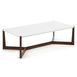 Bílý konferenční stolek s tmavými nohami La Forma Duplex