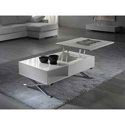 Bílý konferenční stolek s vysouvací deskou Marckeric Manila