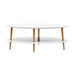 Bílý konferenční stolek se sníženou spodní deskou Ragaba OVO