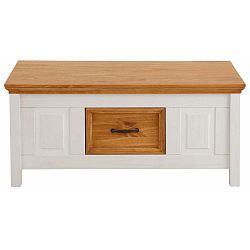 Bílý konferenční stolek z masivního borovicového dřeva Støraa Suzie