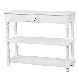 Bílý konzolový stolek z topolového dřeva Livin Hill Latina