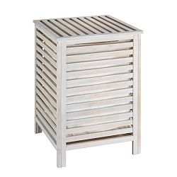 Bílý koš na prádlo z ořechového dřeva Wenko Laundry Bin Norway, 65 l