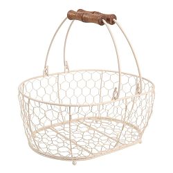 Bílý kovový košík T&G Woodware Provence, 29 x 21 cm