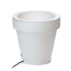 Bílý květináč s podsvícením Tomasucci Classic, ⌀ 45 cm