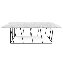 Bílý mramorový konferenční stolek s černými nohami TemaHome Helix, 120 cm
