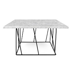 Bílý mramorový konferenční stolek s černými nohami TemaHome Helix, 75 cm
