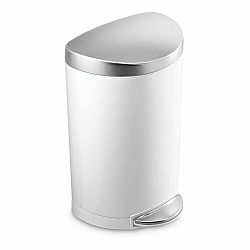 Bílý nášlapný ocelový odpadkový koš 10 l – simplehuman