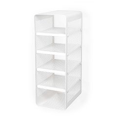 Bílý nástěnný 5patrový botník Tica copenhagen Perforate