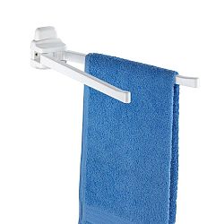 Bílý nástěnný držák s 2 rameny na ručníky Wenko Pure