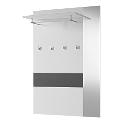 Bílý nástěnný věšák na kabáty  s antracitově šedými detaily Germania Alameda