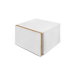 Bílý noční stolek s hnědými hranami TemaHome Float