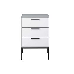 Bílý noční stolek se 3 zásuvkami Steens Slimline Soul