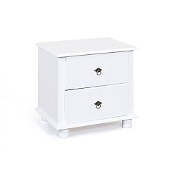 Bílý noční stolek z borovicového dřeva Interlink Danz