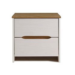 Bílý noční stolek z borovicového dřeva Marckeric Elisa