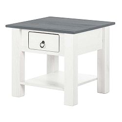 Bílý noční stolek z borovicového dřeva se šedou deskou Støraa Klein