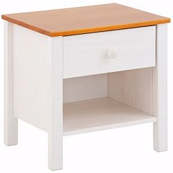Bílý noční stolek z borovicového dřeva Støraa Pauline
