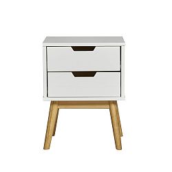 Bílý noční stolek z masivního borovicového dřeva Marckeric Baku