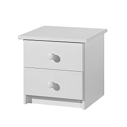 Bílý noční stolek z masivního borovicového dřeva Pinio Baby