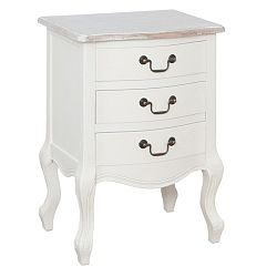 Bílý noční stolek z topolového dřeva Livin Hill Santo