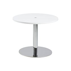 Bílý odkládací stolek s nerezovou nohou Actona Sortello