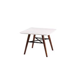 Bílý odkládací stolek s tmavě hnědým podnožím sømcasa Andy