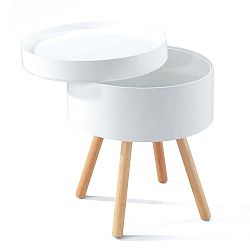 Bílý odkládací stolek s úložným prostorem Tomasucci Spok