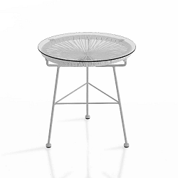 Bílý odkládací stolek vhodný do exteriéru Tomasucci Numana