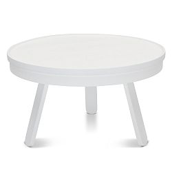 Bílý odkládací stolek z jasanového dřeva s úložným prostorem Woodendot Batea M