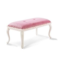 Bílý otoman s růžovým polstrováním Dream Ottoman Pink