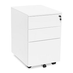 Bílý pojízdný zásuvkový díl se zámkem Kokoon Officio