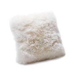 Bílý polštář z ovčí kožešiny Royal Dream Sheepskin, 30 x 30 cm