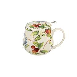 Bílý porcelánový hrnek se sítkem Duo Gift Lamis, 430 ml