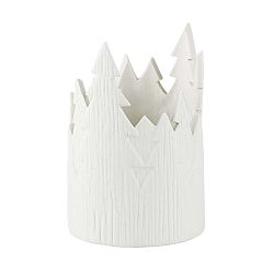 Bílý porcelánový svícen KJ Collection Ruma, výška 12,5 cm