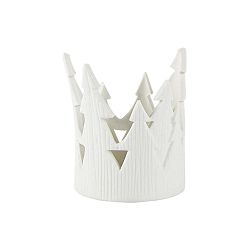 Bílý porcelánový svícen KJ Collection Ruma, výška 9,5 cm