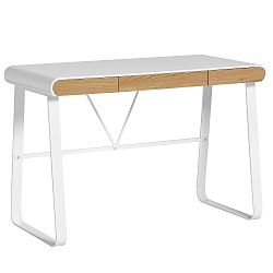 Bílý pracovní stůl se 3 zásuvkami Marckeric Astrid