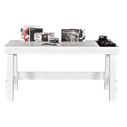 Bílý pracovní stůl z borovicového dřeva De Eekhoorn Grooving