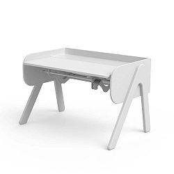 Bílý psací stůl z borovicového dřeva s nastavitelnou výškou Flexa Woody