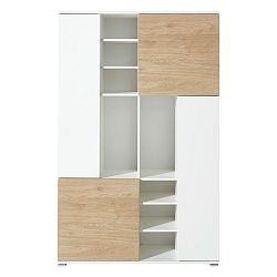 Bílý regál s detaily v dekoru dubového dřeva Germania Paseo2