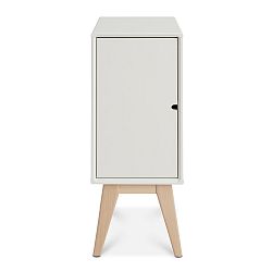 Bílý ručně vyráběný noční stolek z masivního březového dřeva Kiteen Notte