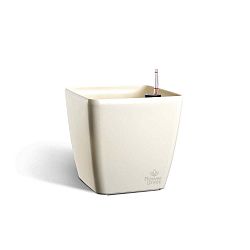 Bílý samozavlažovací květináč Flower Lover Quadrato, 18 x 18 cm