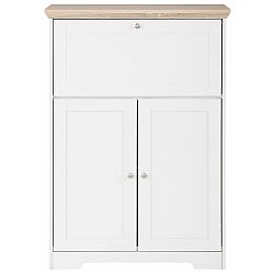 Bílý sekretář s deskou v dekoru dubového dřeva Støraa Annie