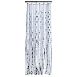 Bílý sprchový závěs s detaily v černé barvě Zone Drops