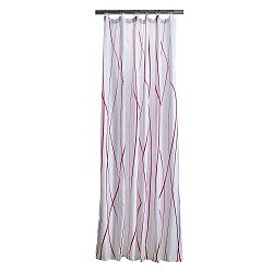 Bílý sprchový závěs s detaily v červené barvě Zone Flow